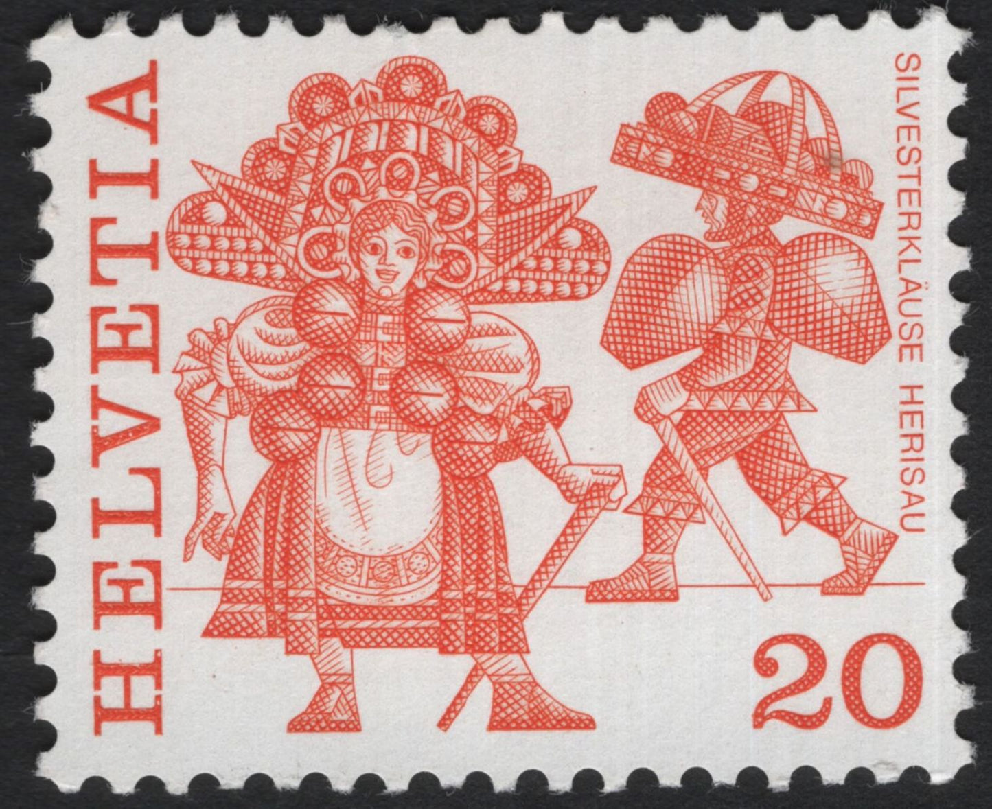 SCG5191 - Switzerland – Traditional Festivals Issue (Silvesterkläuse Herisau & Chesslete Solothurn) – 1969