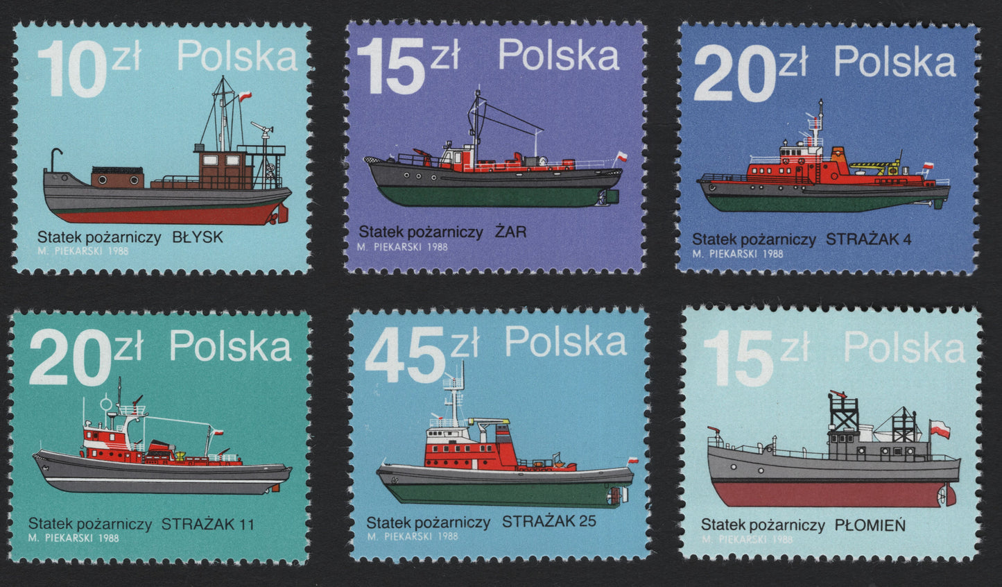 SCG5192 - Poland 1988 Firefighting Ships Set