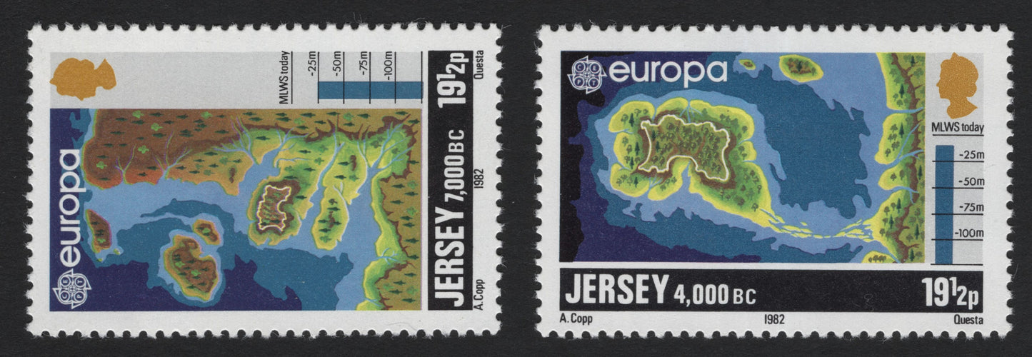SCG5199 - Jersey 1982 Europa – Ancient Geography (7,000 BC & 4,000 BC)