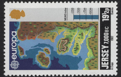 SCG5199 - Jersey 1982 Europa – Ancient Geography (7,000 BC & 4,000 BC)