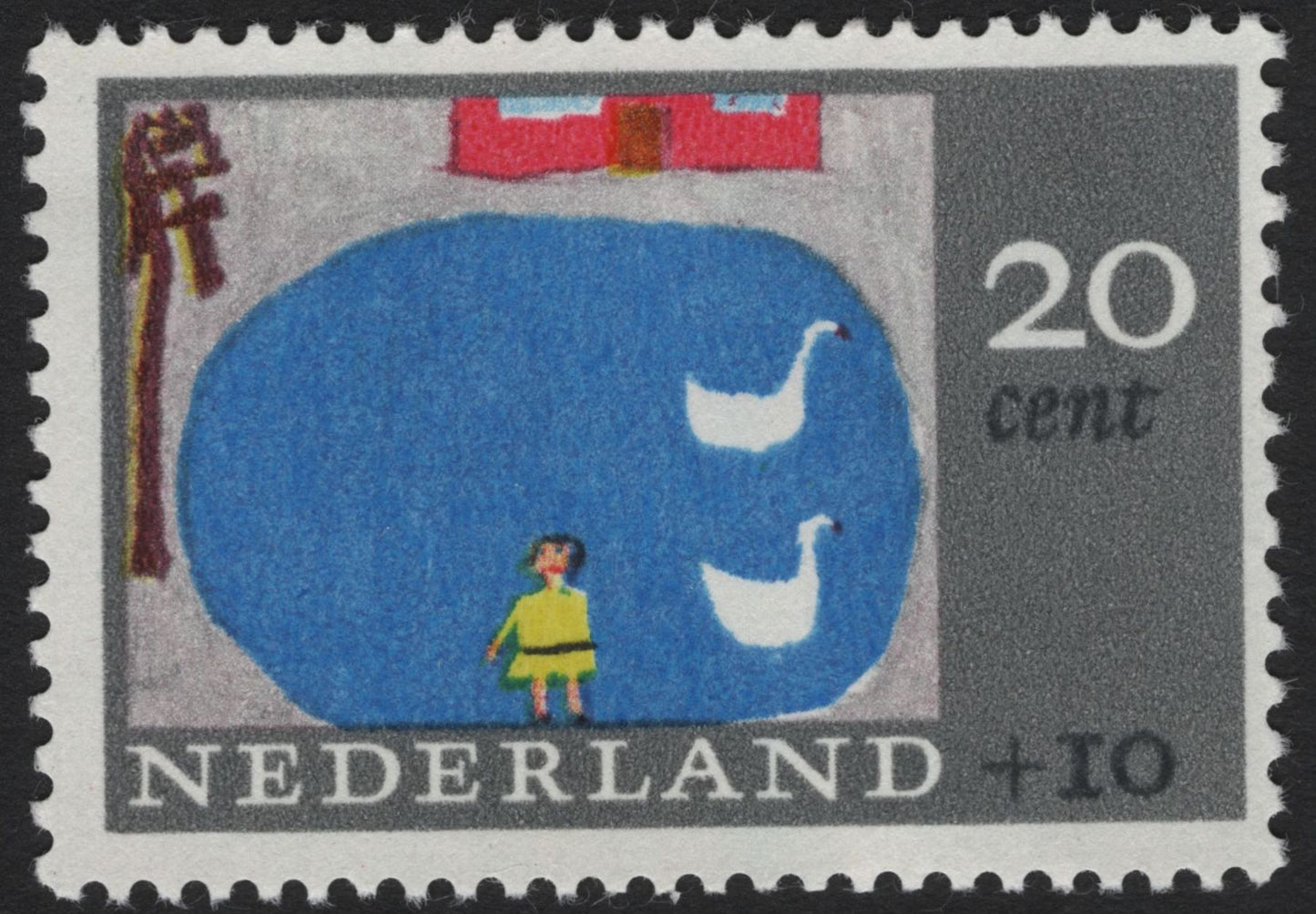 SCG5197 - Netherlands 1968 Child Welfare Semi-Postal Stamps – Children’s Drawings