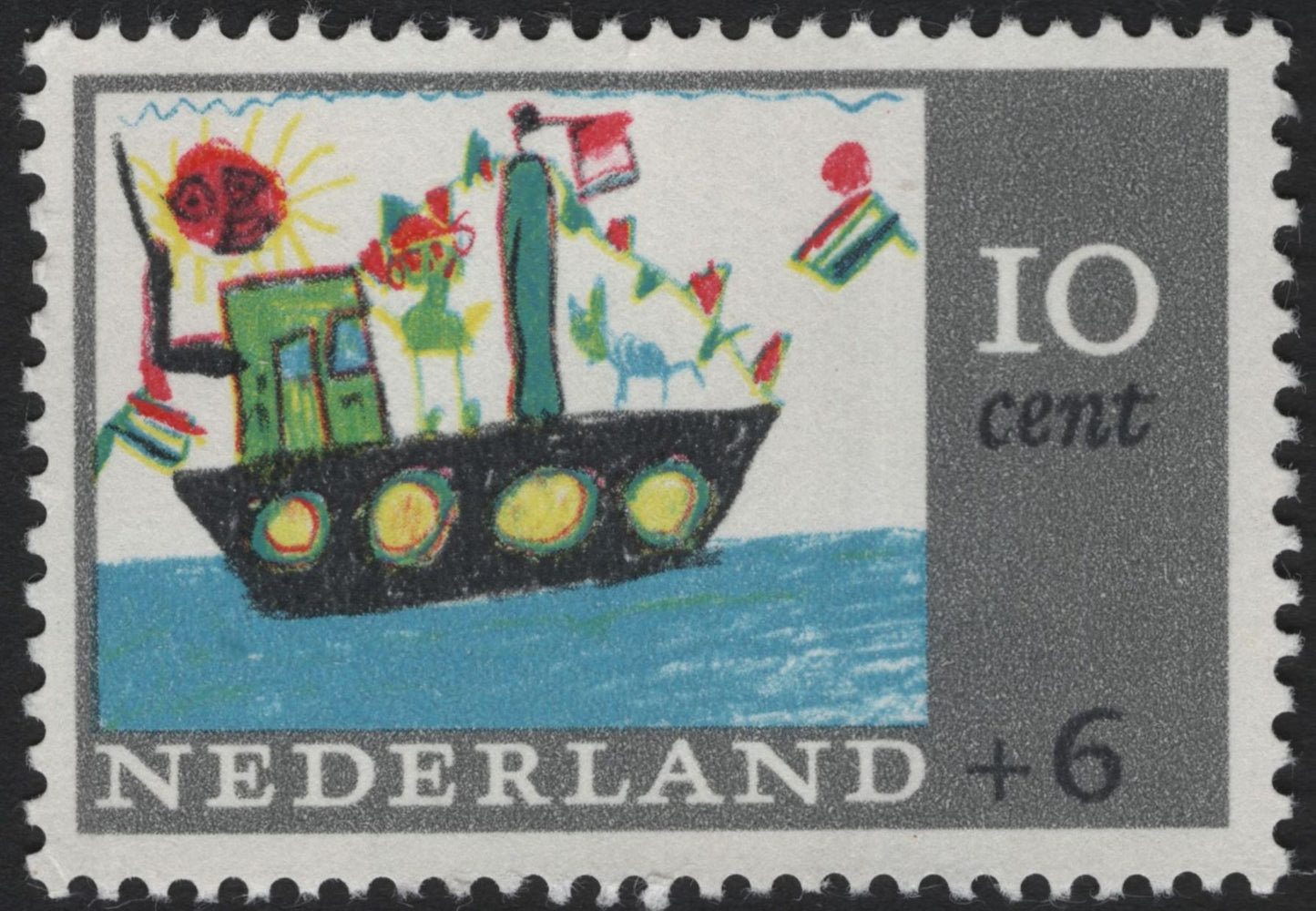 SCG5197 - Netherlands 1968 Child Welfare Semi-Postal Stamps – Children’s Drawings