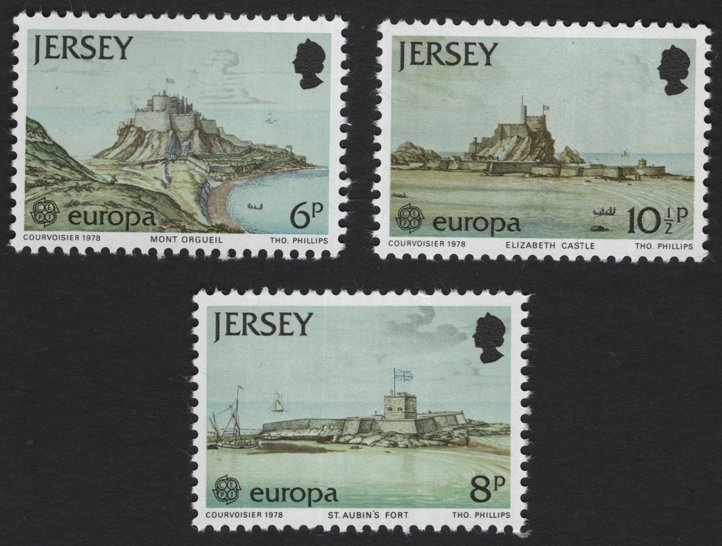SCG5198 - Jersey 1978 Europa – Historic Forts and Castles (Set of 3)