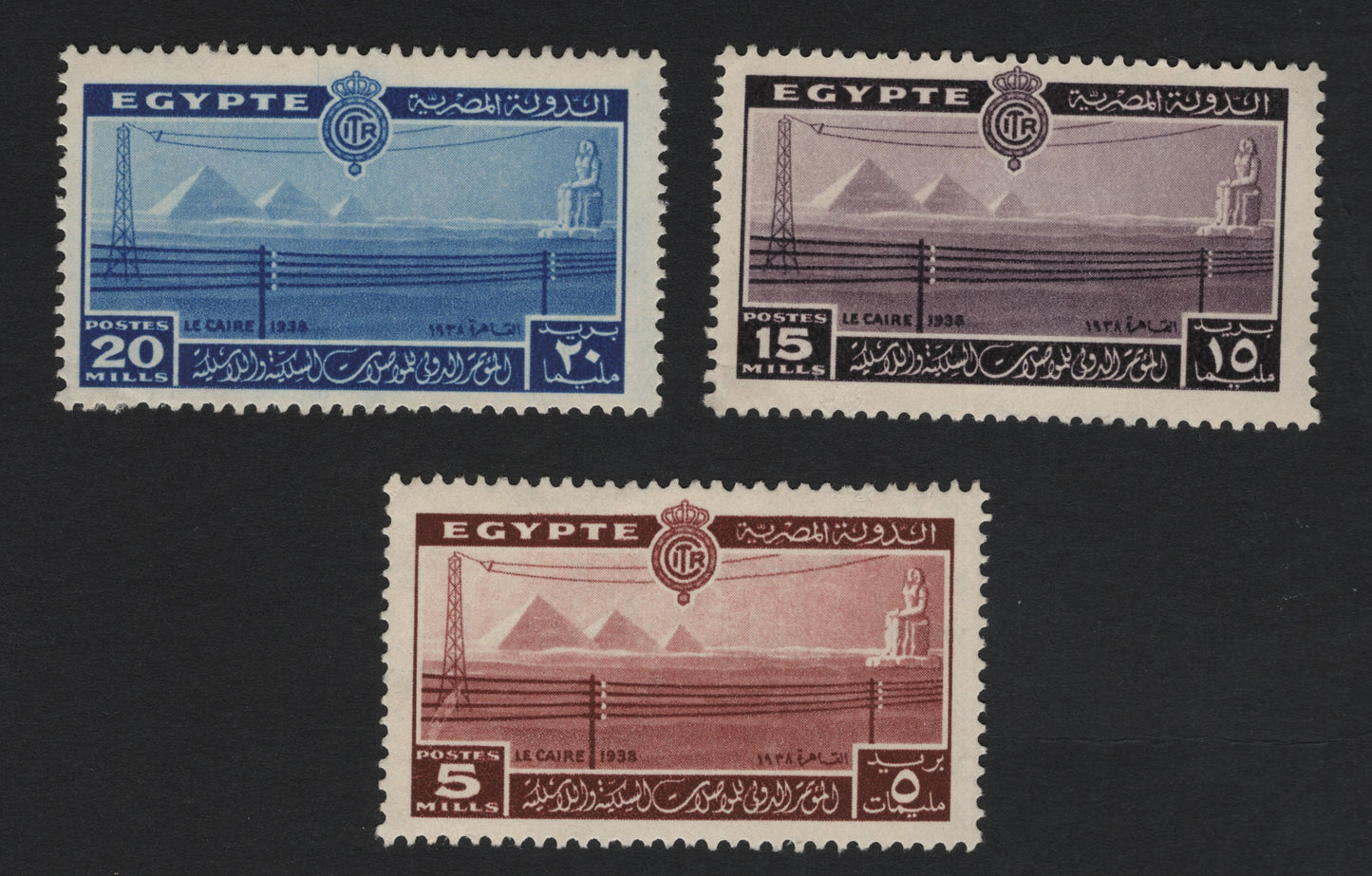 SCG5202 - Egypt 1938 International Telecommunications Congress – Giza Pyramids & Sphinx