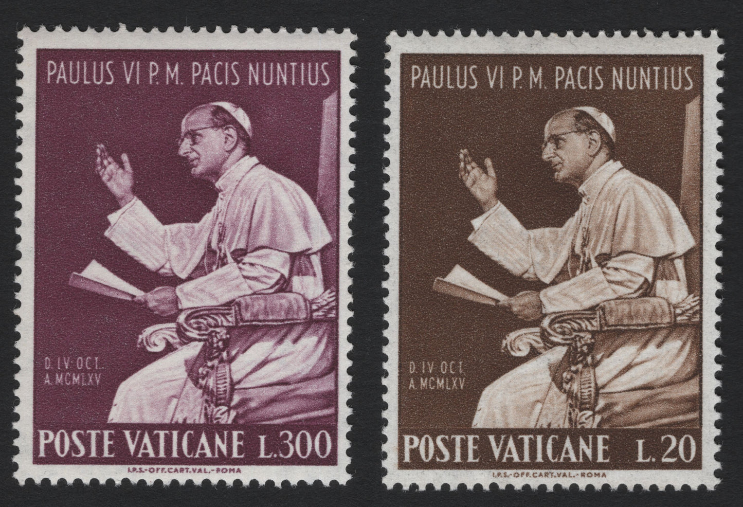 SCG5207 - Vatican City 1965 – Pope Paul VI “Messenger of Peace” Issue