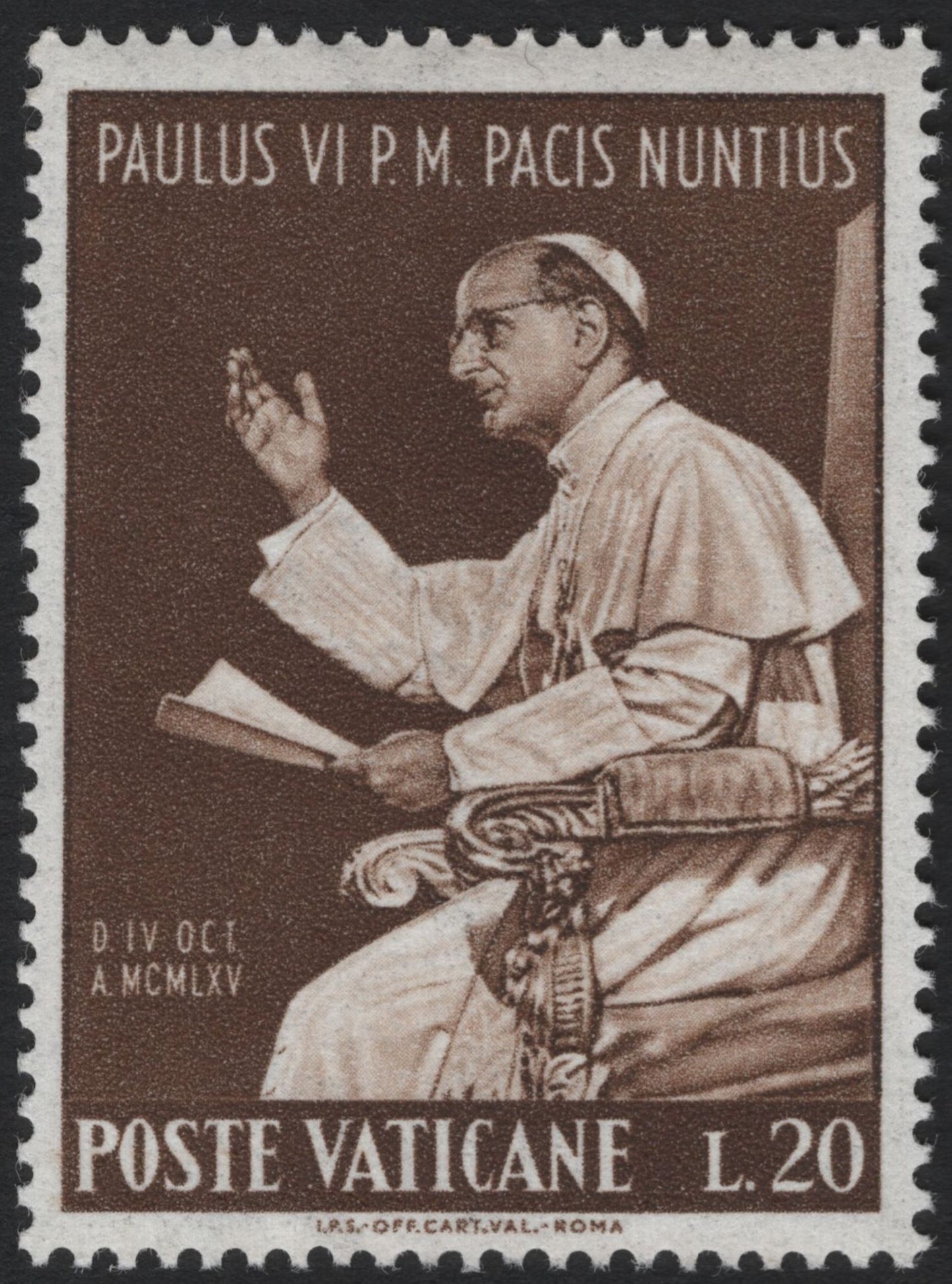 SCG5207 - Vatican City 1965 – Pope Paul VI “Messenger of Peace” Issue