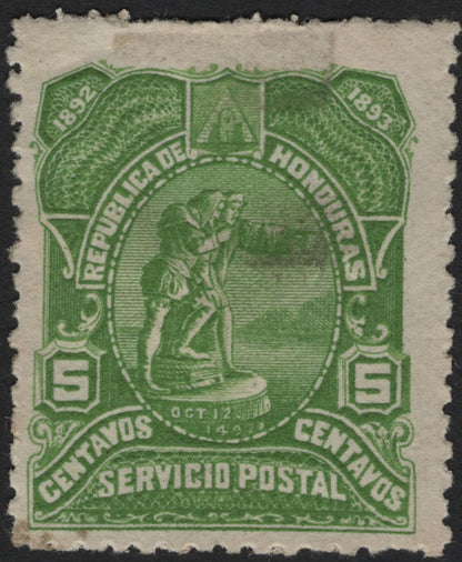 SCG5208 - Honduras 1892–1893 Columbus 400th Anniversary Issue – Postal Service Centavos