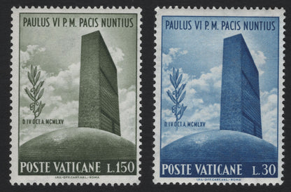 SCG5205 - Vatican City 1965 – Visit of Pope Paul VI to the United Nations (Set of 2)