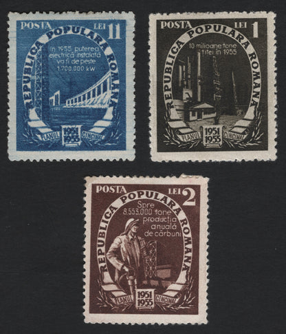 SCG5210 - Romania 1951–1955 Five-Year Plan Stamps – Industry and Energy Development