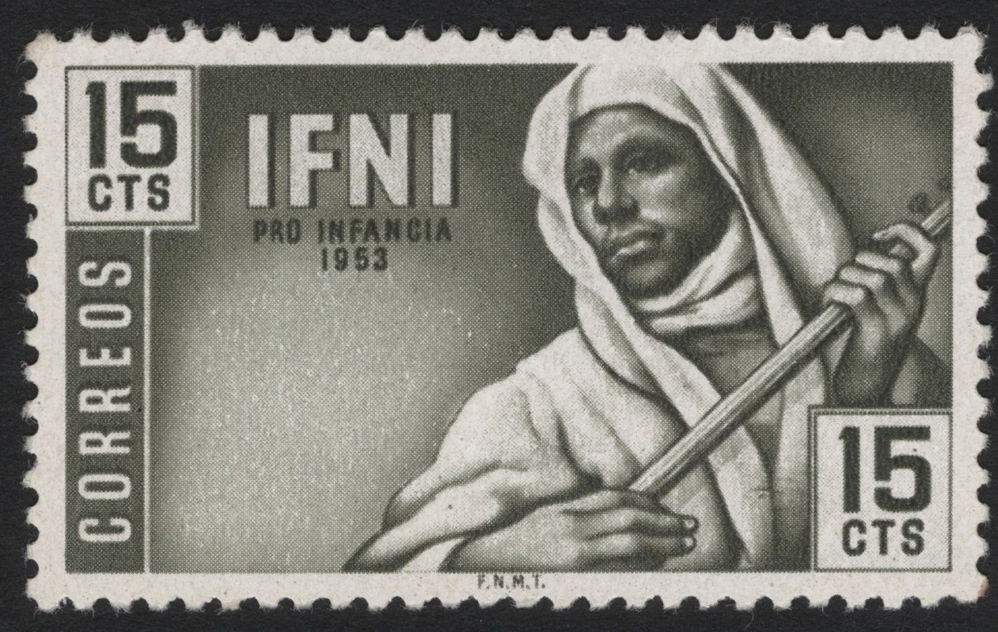 SCG5212 - Ifni 1953 "Pro Infancia" Charity Stamps – Man with Staff