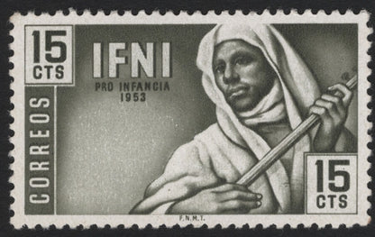 SCG5212 - Ifni 1953 "Pro Infancia" Charity Stamps – Man with Staff