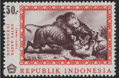SCG5216 - Indonesia 1967 – Paintings of Raden Saleh (Animal Scenes)