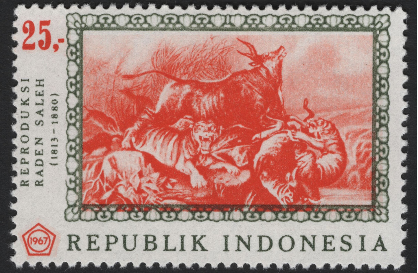 SCG5216 - Indonesia 1967 – Paintings of Raden Saleh (Animal Scenes)