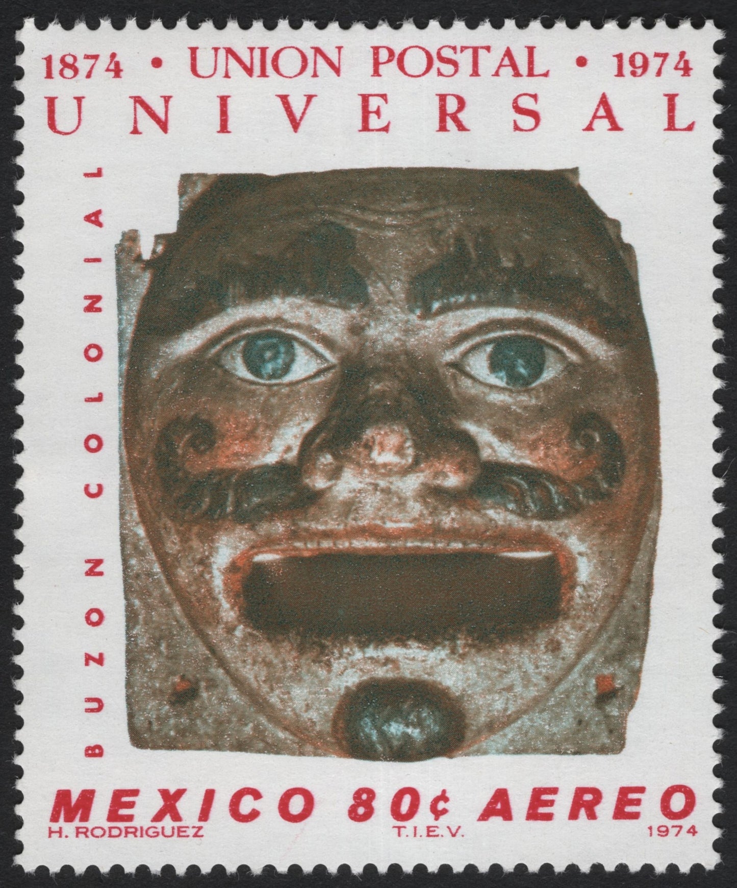 SCG5280 - Mexico 1974 – UPU Centenary Airmail Stamp (80¢)
