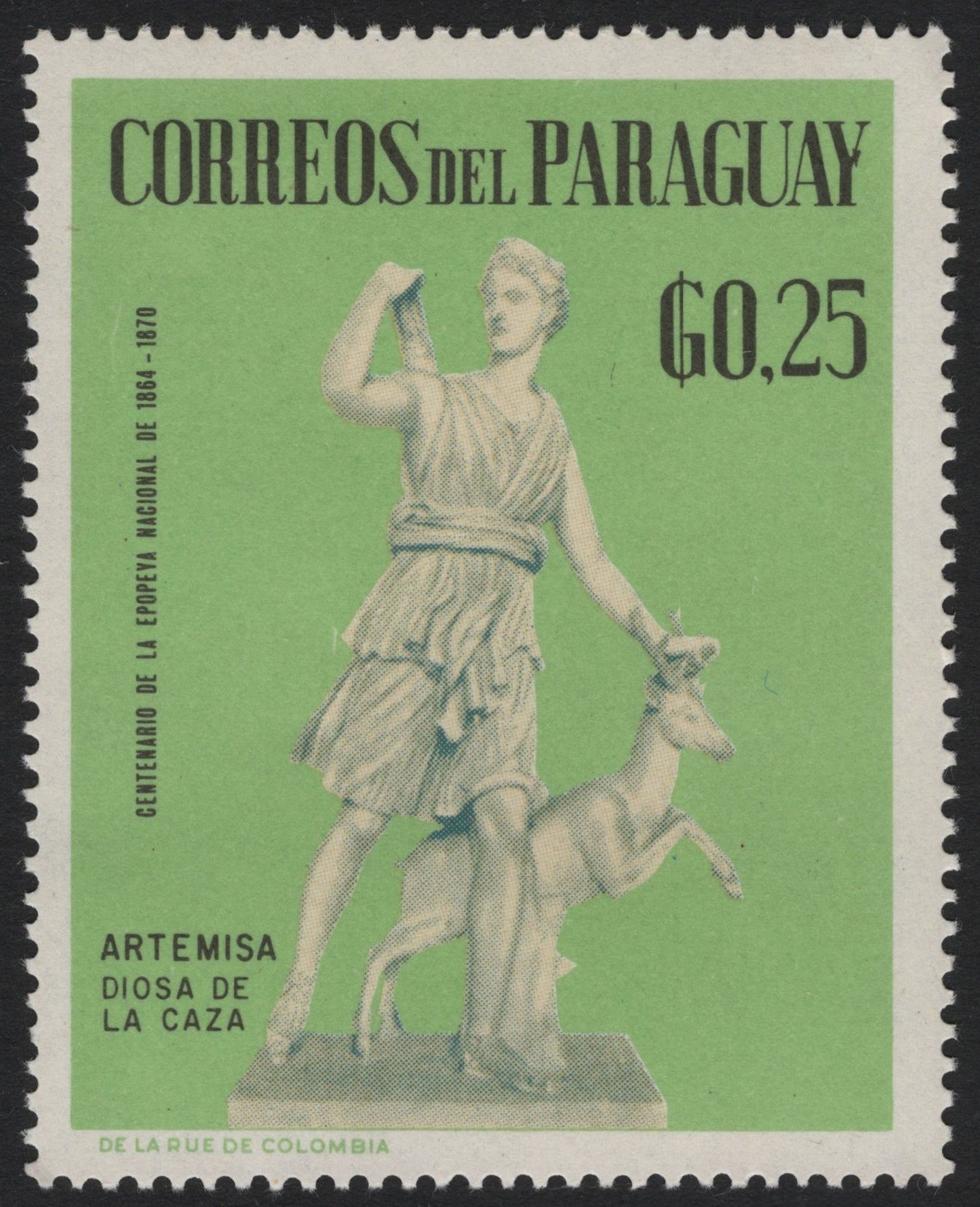 SCG5281 - Paraguay 1970 – Artemis, Goddess of the Hunt