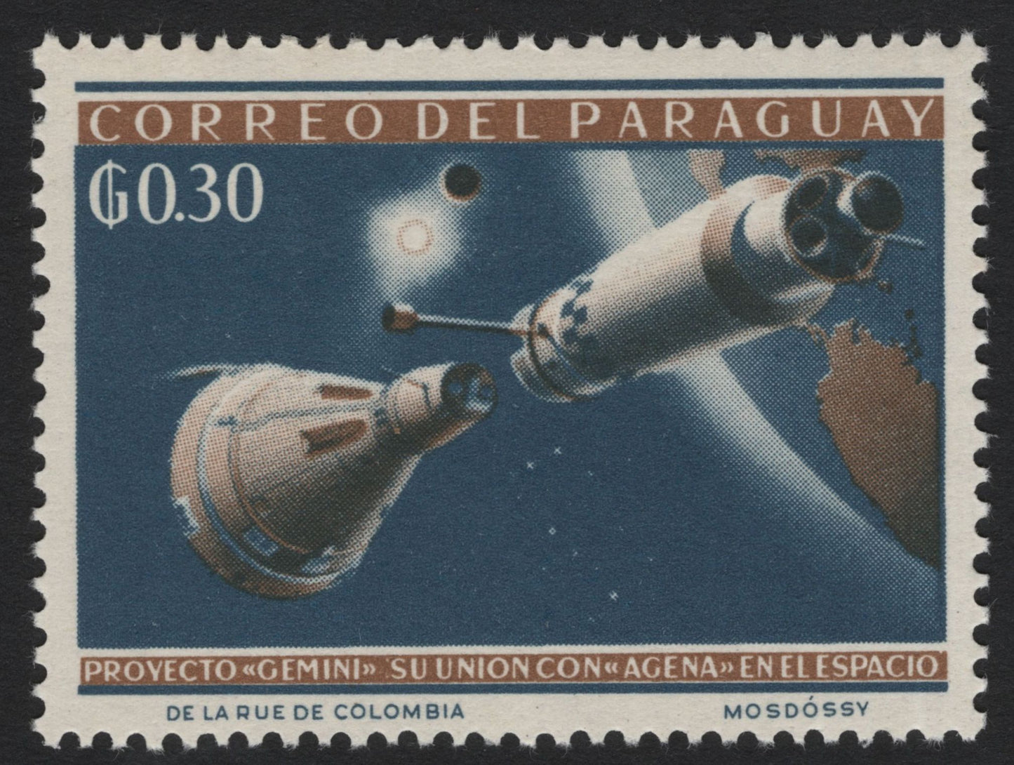 SCG5294 - Paraguay 1960s – Gemini Project Docking with Agena (Set of 3)