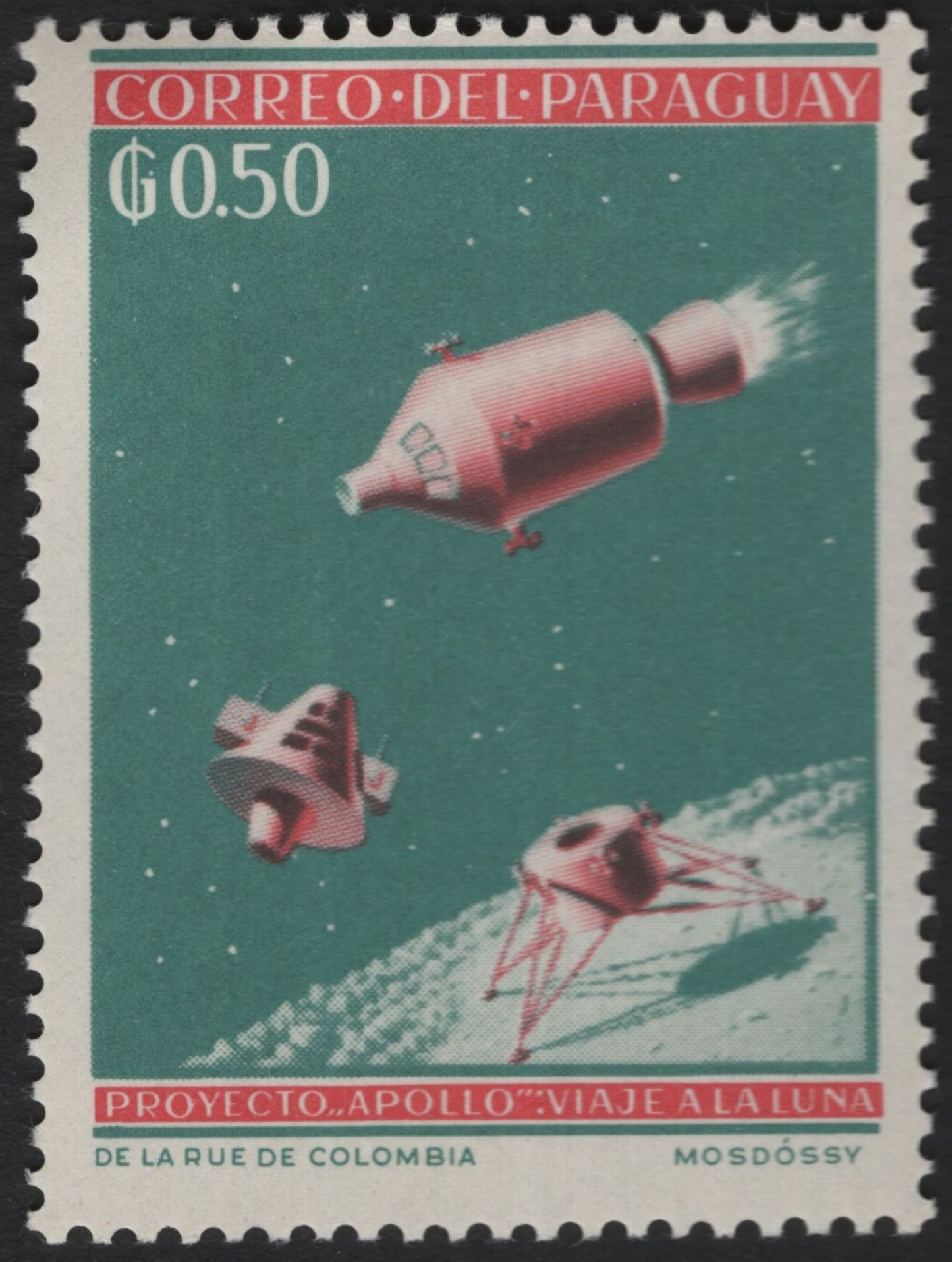 SCG5295 - Paraguay 1969 – Apollo Program “Viaje a la Luna” (Moon Voyage)