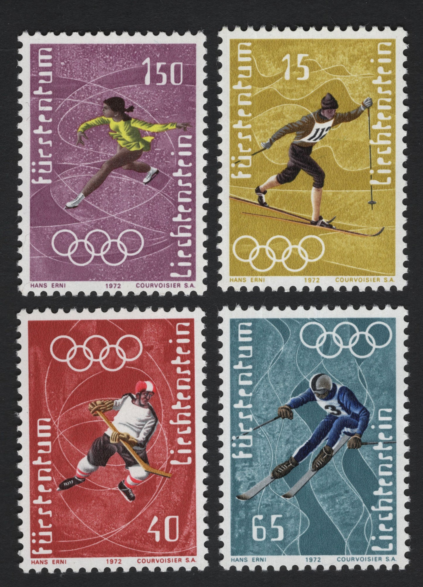 SCG5333 - Liechtenstein 1972 Winter Olympics Stamps