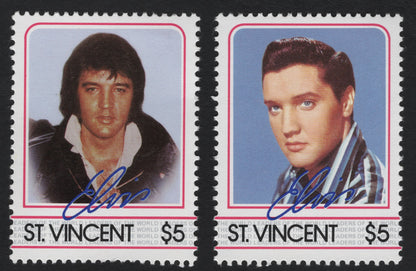 SCG5297 - St. Vincent 1985 – Elvis Presley Commemorative Issue ($5, Pair)