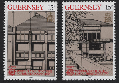 SCG5303 - Guernsey 1987 – Europa Modern Architecture: Postal Headquarters (Set of 2, 15p)