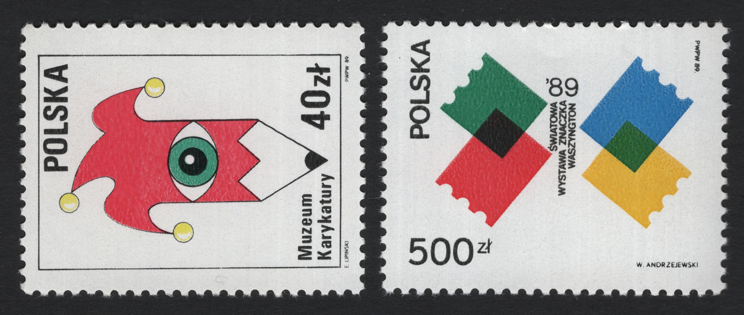 SCG5319 - Poland – Caricature Museum & Washington 1989 Stamp Exhibition (1989)