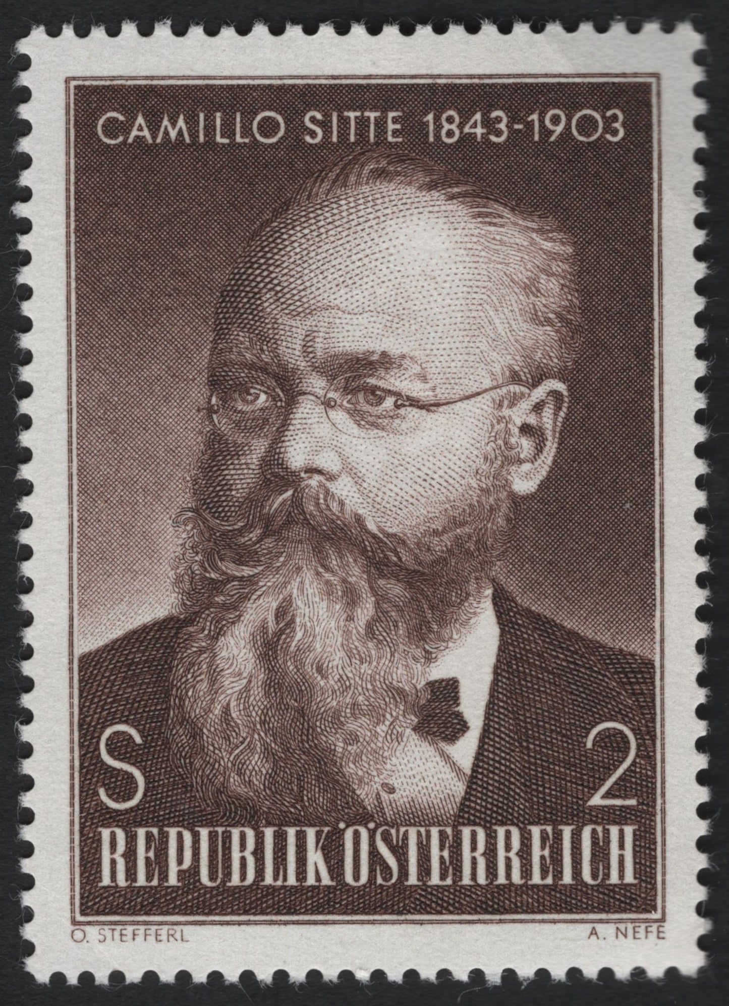 SCG5346 - Austria 1968 – Camillo Sitte Commemorative Stamp (2s)