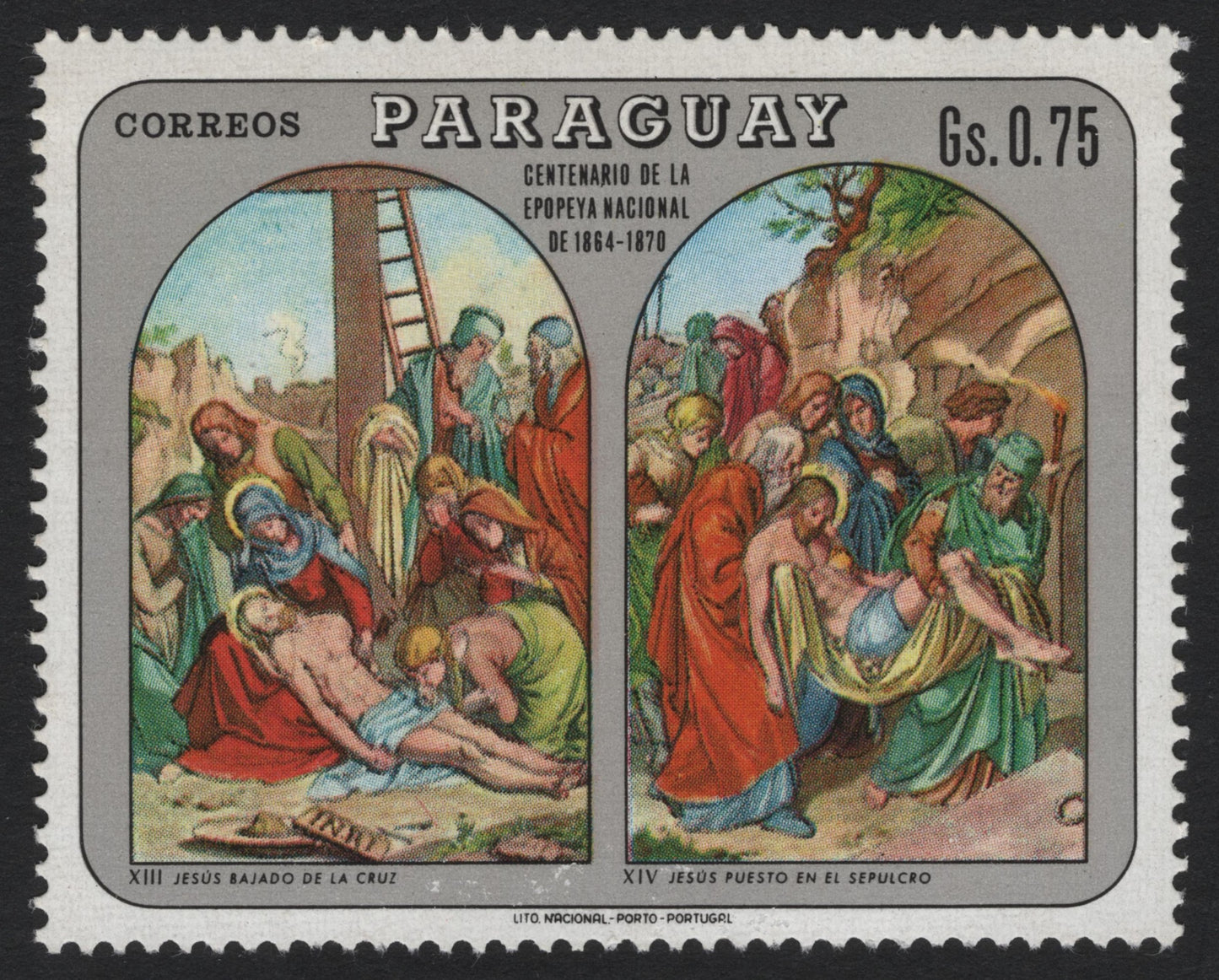 SCG5350 - Paraguay 1969 – Centenary of the National Epic (Religious Painting Issue, Gs. 0.75)