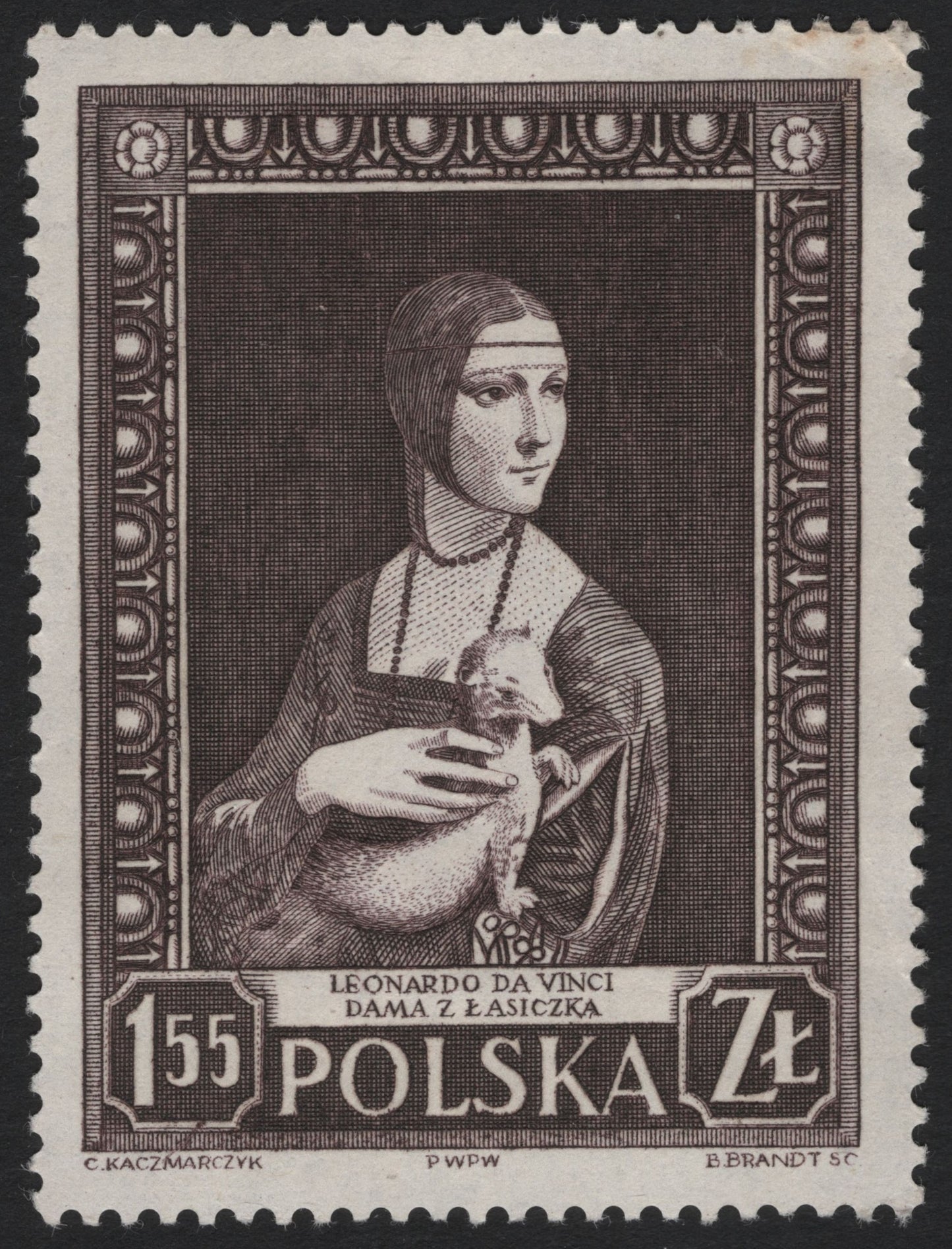 SCG5368 - Poland 1955 – “Lady with an Ermine” by Leonardo da Vinci