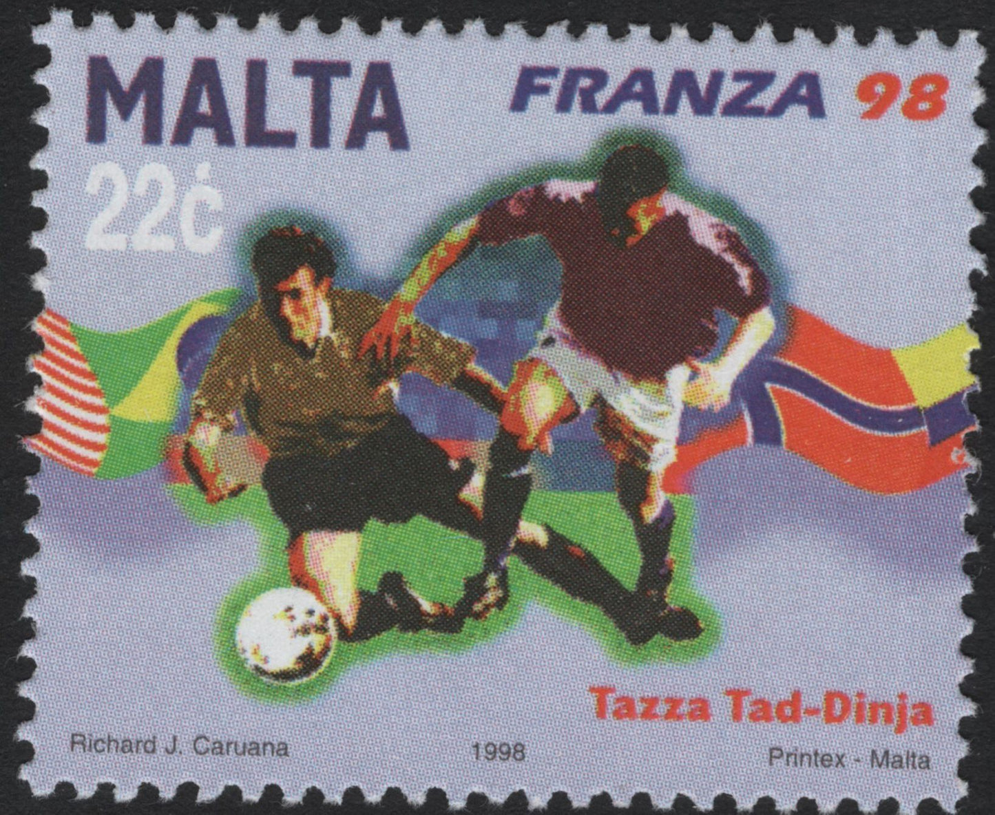 SCG5322 - Malta 1998 – France World Cup Football (Franza ’98) Stamps