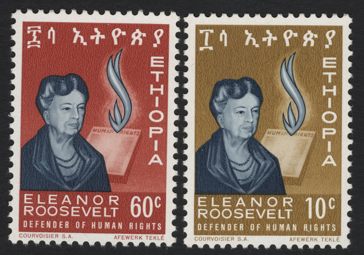 SCG5393 - Ethiopia 1963 – Eleanor Roosevelt “Defender of Human Rights” Stamps