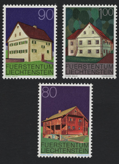 SCG5396 - Liechtenstein 1972 Traditional Houses Definitives (Set of 3)