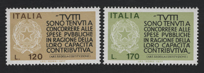 SCG5399 - Italy 1977 – Constitutional Article 53 Definitive Stamps (L.120 & L.170)