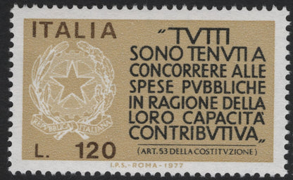 SCG5399 - Italy 1977 – Constitutional Article 53 Definitive Stamps (L.120 & L.170)