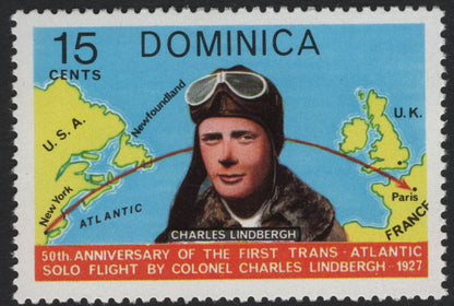SCG5400 - Dominica – 50th Anniversary of Charles Lindbergh’s First Solo Trans-Atlantic Flight (1927–1977)