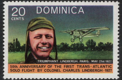 SCG5400 - Dominica – 50th Anniversary of Charles Lindbergh’s First Solo Trans-Atlantic Flight (1927–1977)