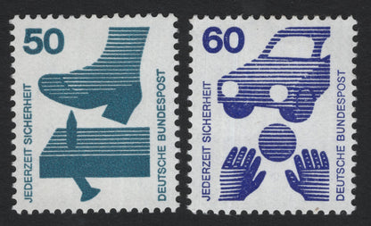 SCG5401 - Germany 1971 – “Safety at All Times” (Worker & Road Safety Stamps)