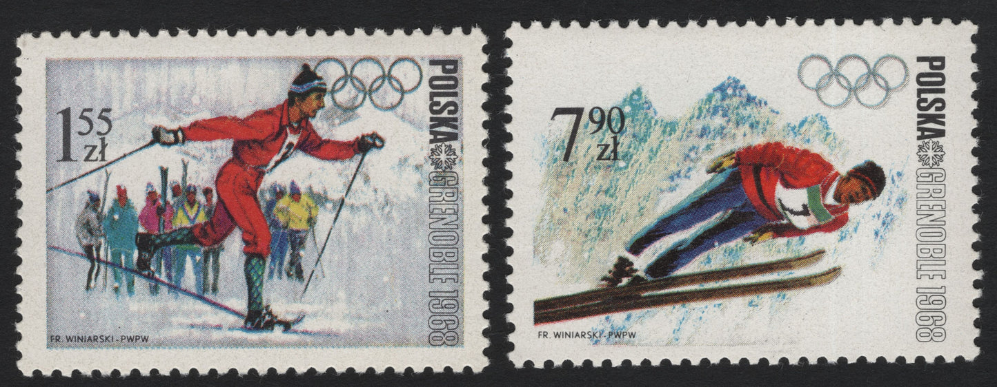 SCG5404 - Poland 1968 Grenoble Winter Olympics Stamps