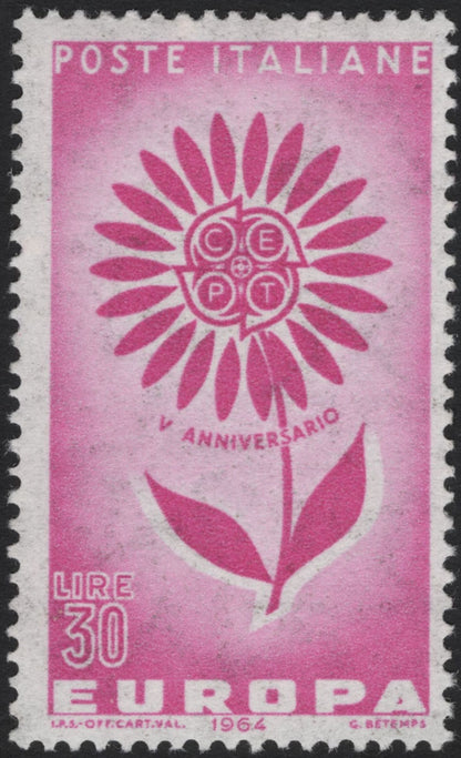SCG5410 - Italy 1964 Europa CEPT 5th Anniversary – Flower Emblem Issue