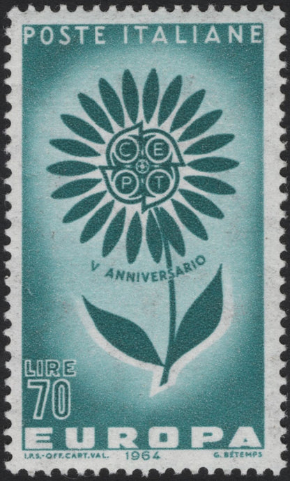 SCG5410 - Italy 1964 Europa CEPT 5th Anniversary – Flower Emblem Issue
