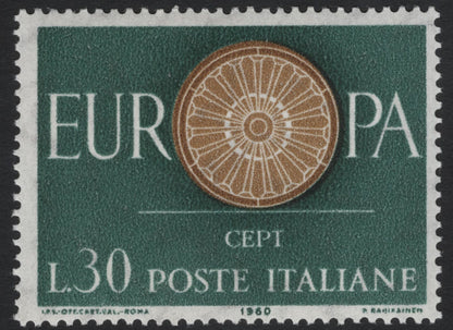 SCG5411 - Italy 1960 Europa CEPT Stamps – "Wheel of Unity" (L.30 & L.70)