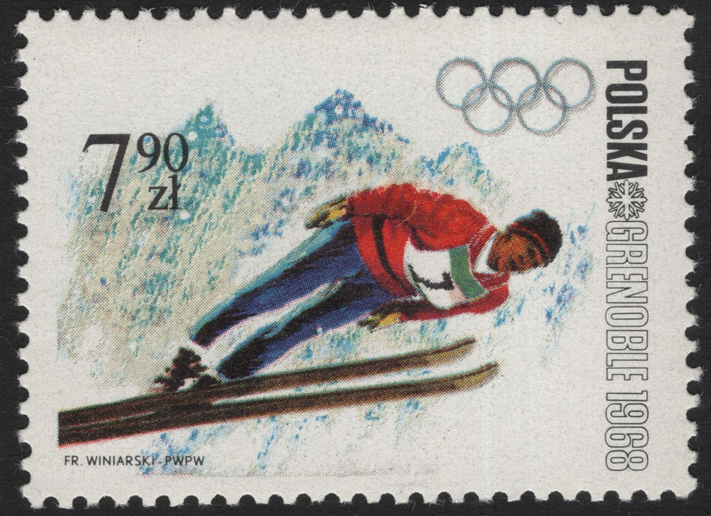 SCG5404 - Poland 1968 Grenoble Winter Olympics Stamps
