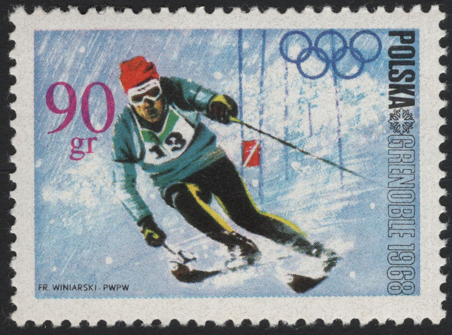 SCG5406 - Poland 1968 Grenoble Winter Olympics Stamps