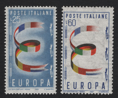 SCG5407 - Italy 1957 Europa Stamps – Unity Ribbon Design