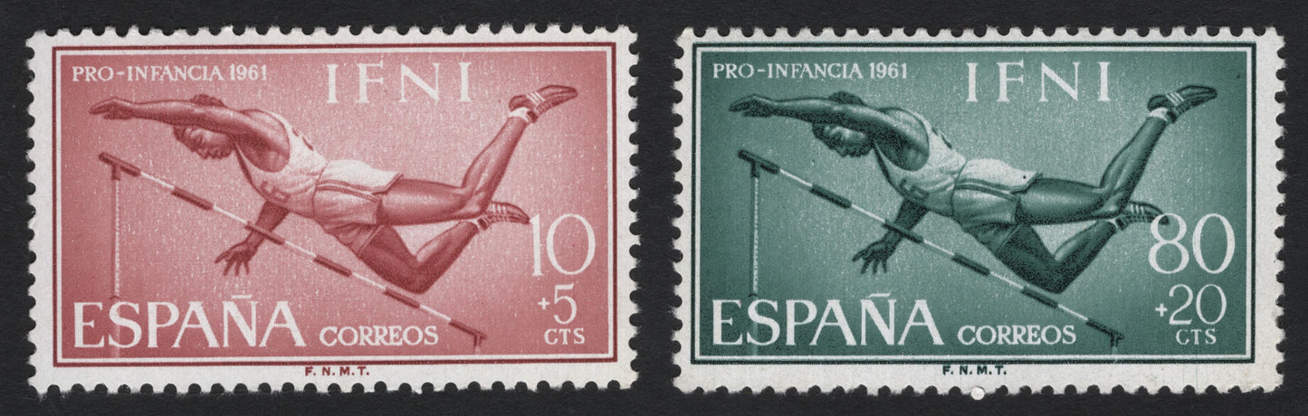 SCG5408 - IFNI 1961 Pro Infancia High Jump Semi-Postal Stamps