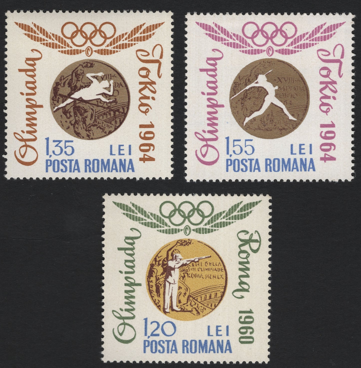 SCG5413 - Romania – Olympic Games Commemorative Stamps (Rome 1960 & Tokyo 1964)