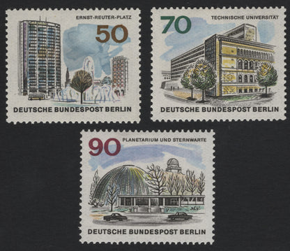 SCG5414 - Berlin Landmarks Definitive Set (Ernst-Reuter-Platz, Technical University, Planetarium) – Deutsche Bundespost Berlin