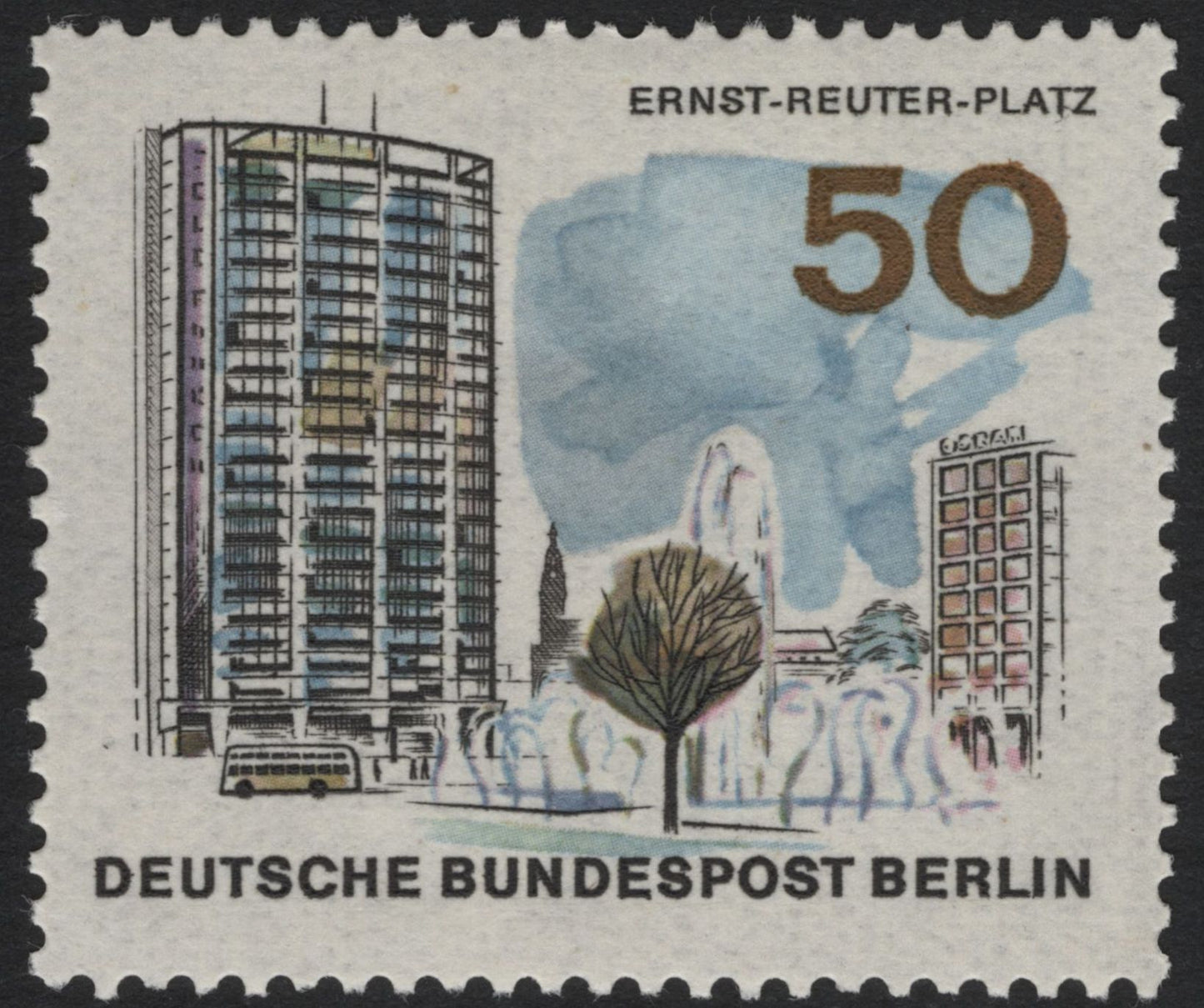 SCG5414 - Berlin Landmarks Definitive Set (Ernst-Reuter-Platz, Technical University, Planetarium) – Deutsche Bundespost Berlin