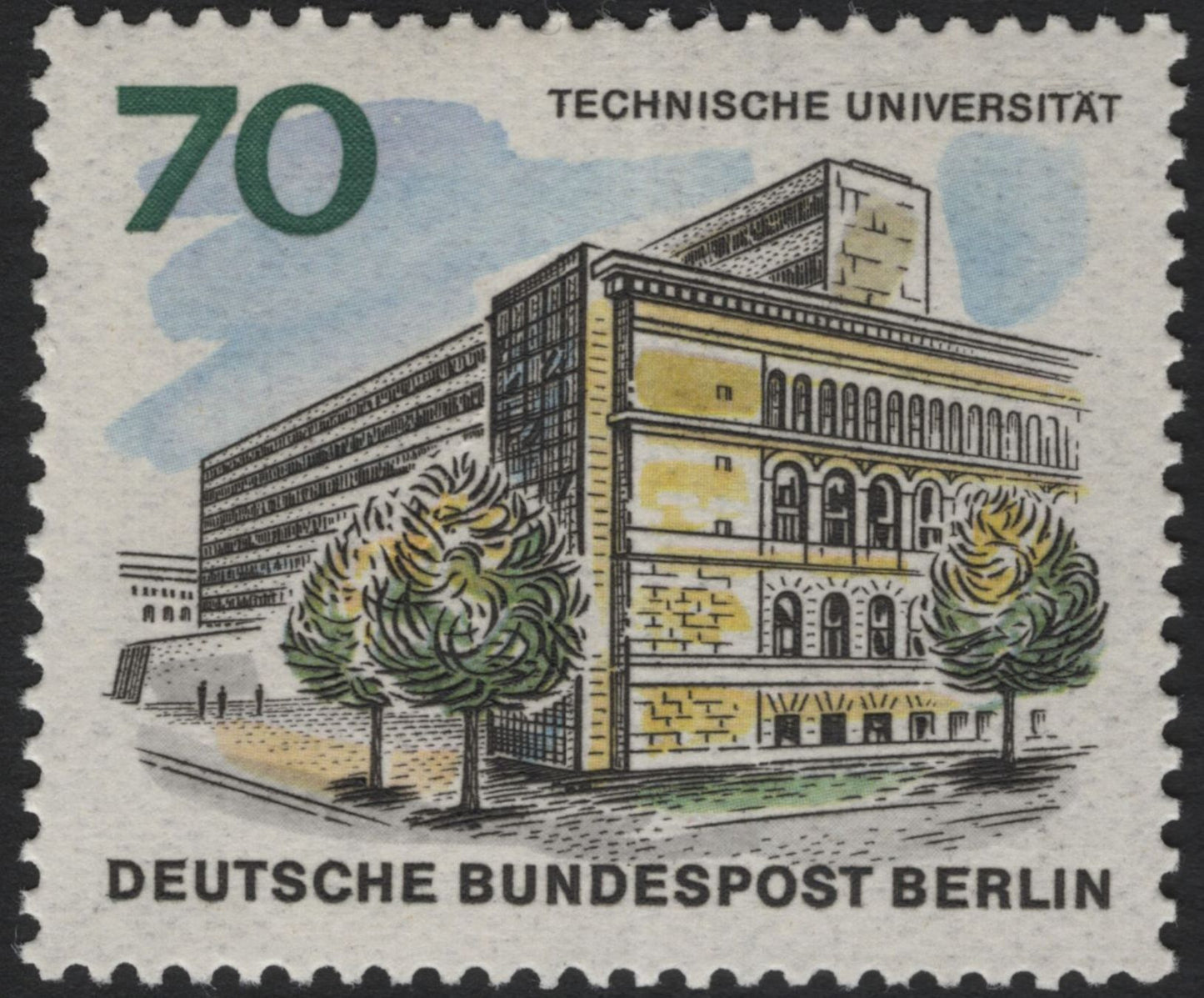 SCG5414 - Berlin Landmarks Definitive Set (Ernst-Reuter-Platz, Technical University, Planetarium) – Deutsche Bundespost Berlin