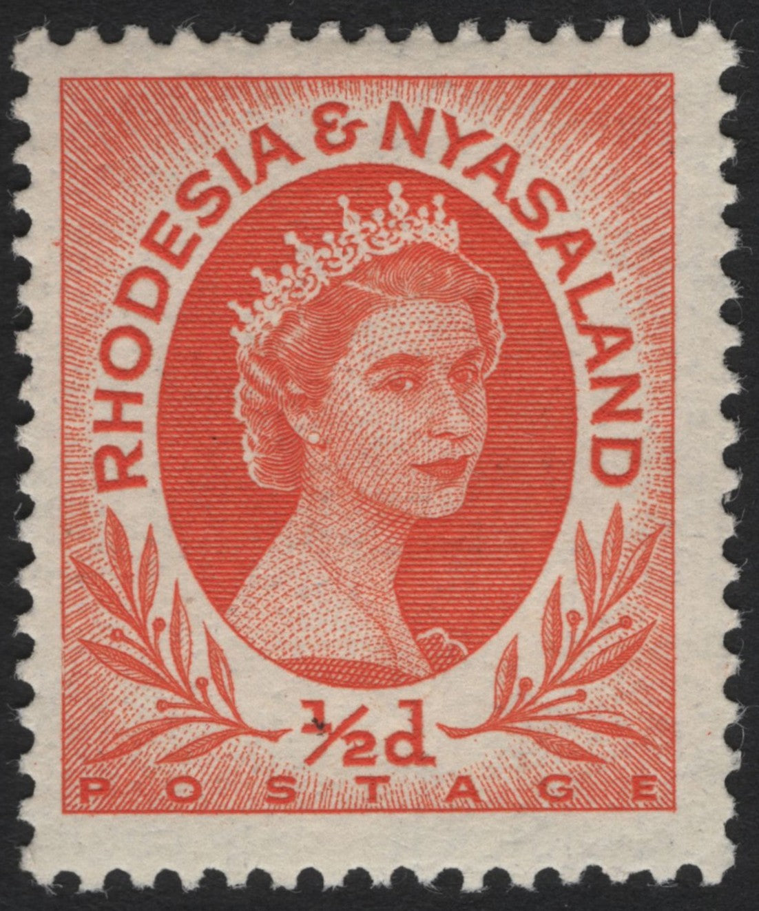 SCG5451 - Rhodesia & Nyasaland ½d Queen Elizabeth II – 1954 Issue