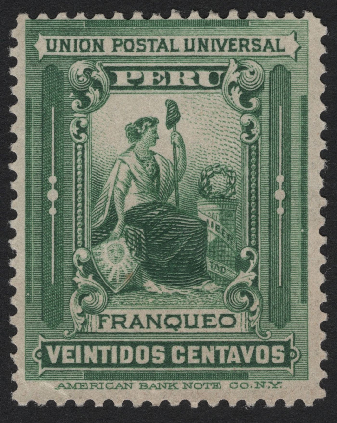 SCG5427 - Peru 22 Centavos Green – Universal Postal Union Issue